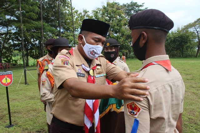 Kasdim Resmi Lantikan 130 Anggota Saka Wira Kartika ” Raden Mas Said ” Angkatan VII Ta 2021 Kodim 0728/Wonogiri