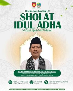 Allahu Akbar! Mari sempurnakan kebahagiaan hari kemenangan esok dengan sholat Idul Adha berjamaah